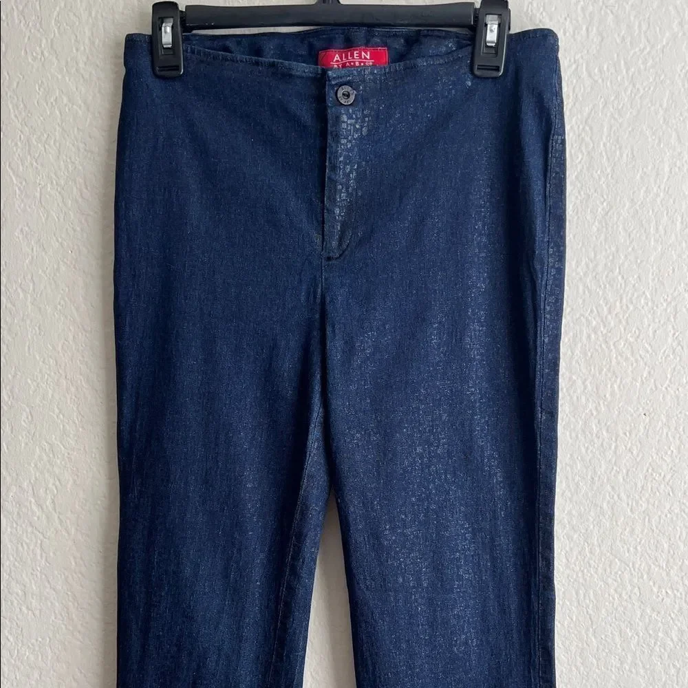 ABS by Allen Jeans Clean Front Dark Wash with Black Shiny Speckles in Size 12